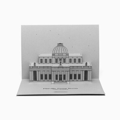 Pittville Pump Room Greetings from Cheltenham Pop-Up Card - Grey