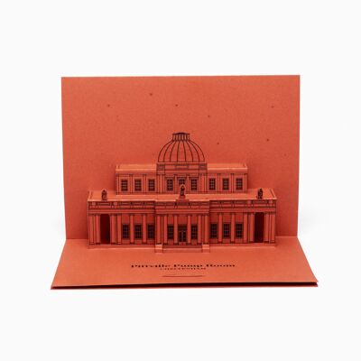 Pittville Pump Room Greetings from Cheltenham Pop-Up Card - Rouge