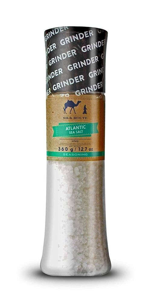 Giant Atlantic Sea Salt Grinder by Silk Route Spice Company - Sea Salt Crystals 360g