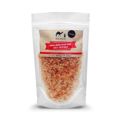 Himalayan Pink Salt Course 0.5kg Pouch by Silk Route Spice Company - 500g Resealable Pouch
