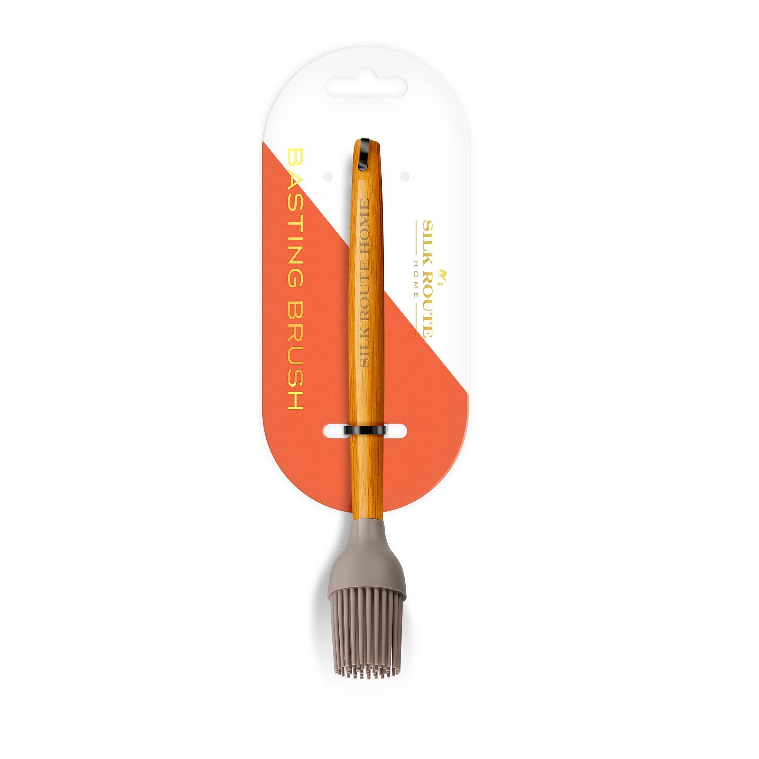Acacia Wood & Grey Silicone Basting Brush