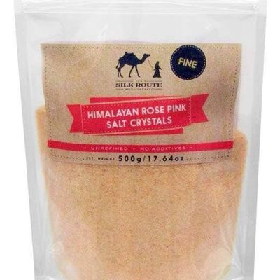 Sal rosa del Himalaya en bolsa fina de 0,5 kg de Silk Route Spice Company - Bolsa resellable de 500 g