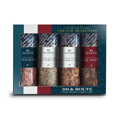 French Spice Journey Geschenkset von Silk Route Spice Company – 4 x 100 ml Mini Grinder