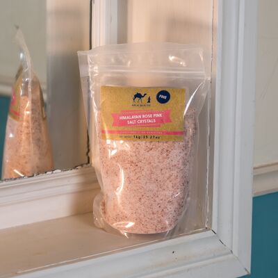 Sacchetto da 1 kg di sale rosa dell'Himalaya di Silk Route Spice Company - Sacchetto richiudibile da 1 kg