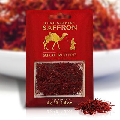 Spanish Saffron by Silk Route Spice Company -4 g Grade A Spanish Saffron Threads