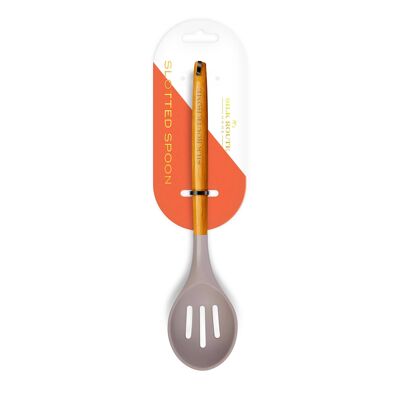 Slotted Spoon by Silk Route Spice Company - Acacia Wood & Silicone Utensil Range