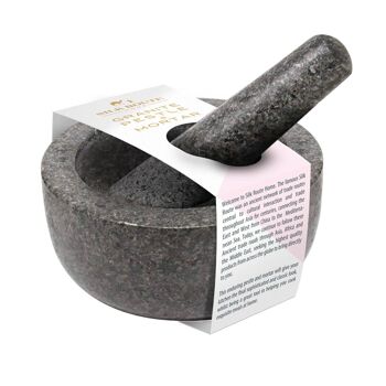 Pilon et mortier en granit classique par Silk Route Spice Company - Parfait pour moudre des épices et des herbes entières 1