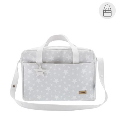 BOLSO MATERNAL MALETIN ETOILE GRIS 20x44x33 CM