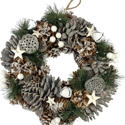 Natural Christmas wreath - White star ø 30 cm