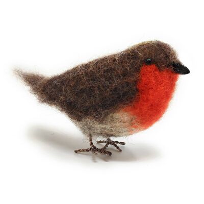 Kit de artesanía de fieltro con aguja de pájaros británicos Red Robin
