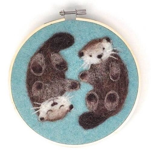 Otters in a Hoop Needle Felt Craft Kit