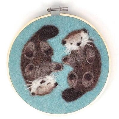 Otters in a Hoop Needle Felt Craft Kit