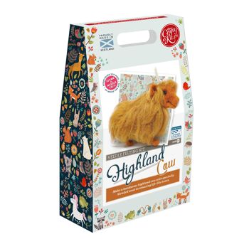 Kit de feutrage à l'aiguille Highland Cow 3