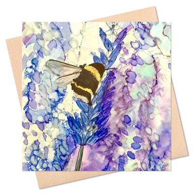 Bee on Lavender - Blank Card