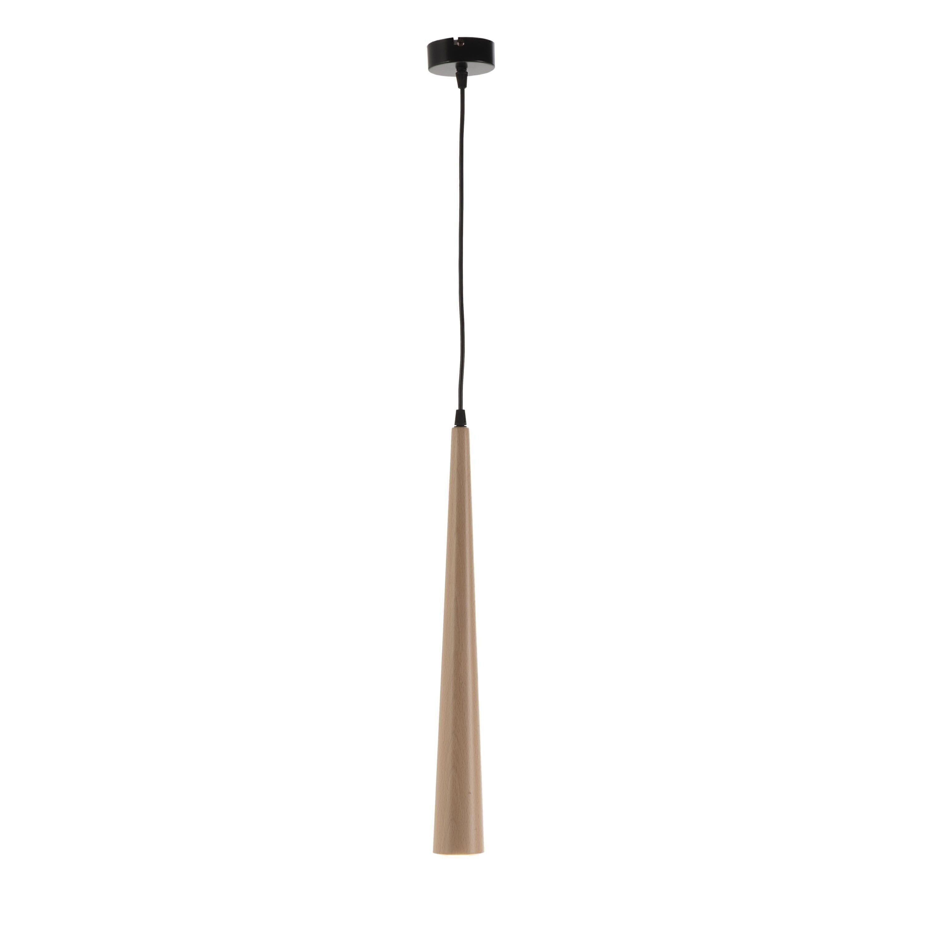LAMPADA DA SOFFITTO 6X6X50/200 LEGNO NATURALE CON LAMPADINA TH1140100