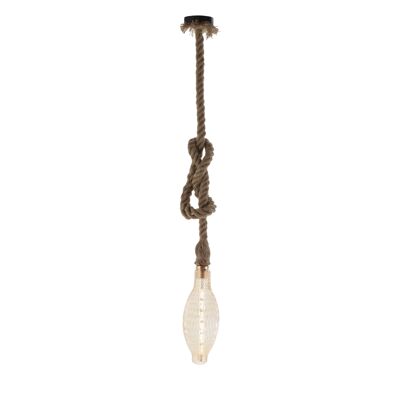 CEILING LAMP 11X11X31/181 GLASS/NATURAL ROPE WITH BULB TH1142100