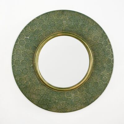 MIRROR 86X5X86 METAL GOLD/DARK GREEN TH1287400