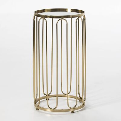 SIDE TABLE 41X41X73 MIRROR/GOLDEN METAL TH1313800