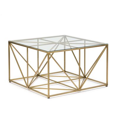 MESA DE CENTRO 76X76X47 CRISTAL/METAL DORADO TH1317200