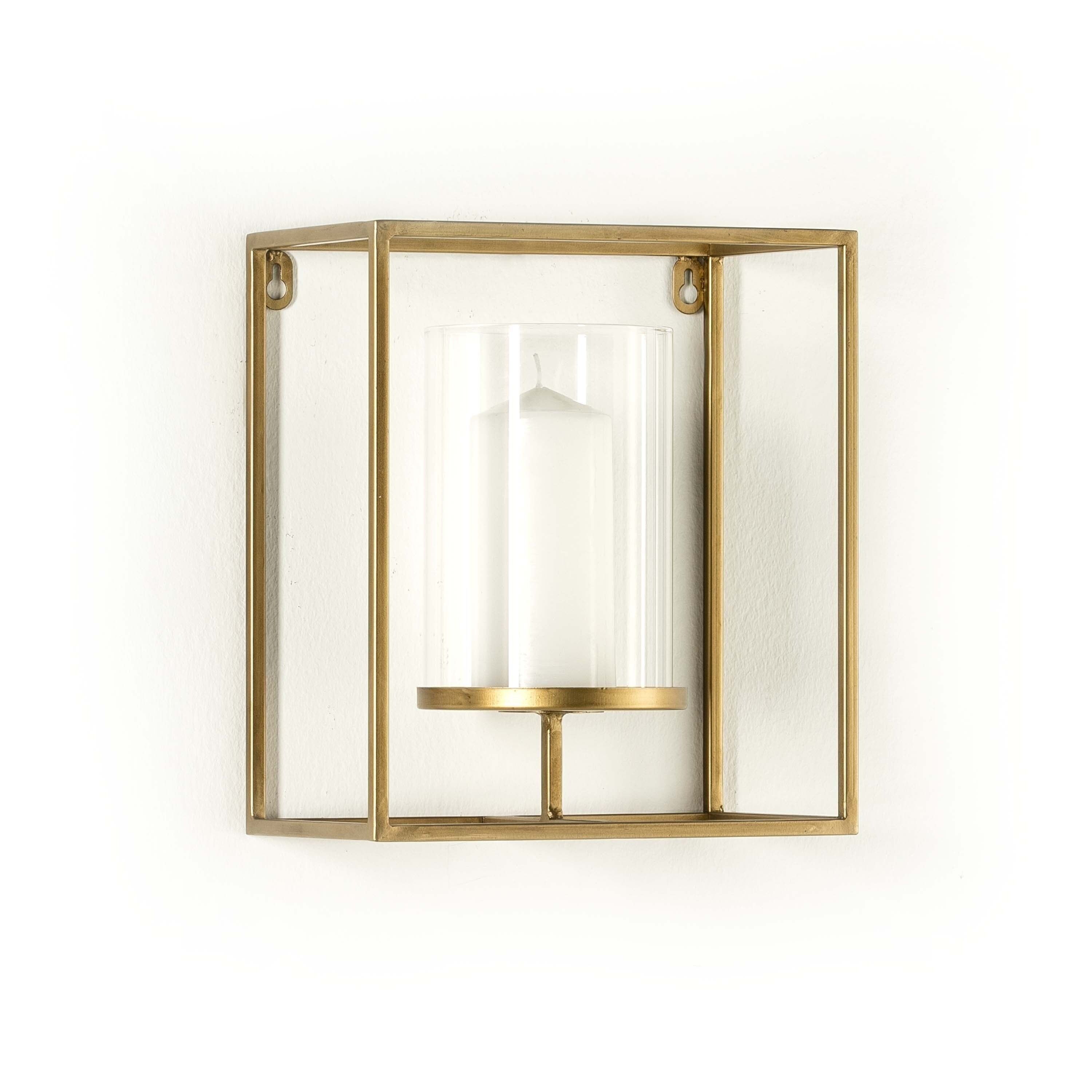 PORTACANDELA 25X15X29 VETRO/METALLO DORATO TH1319200