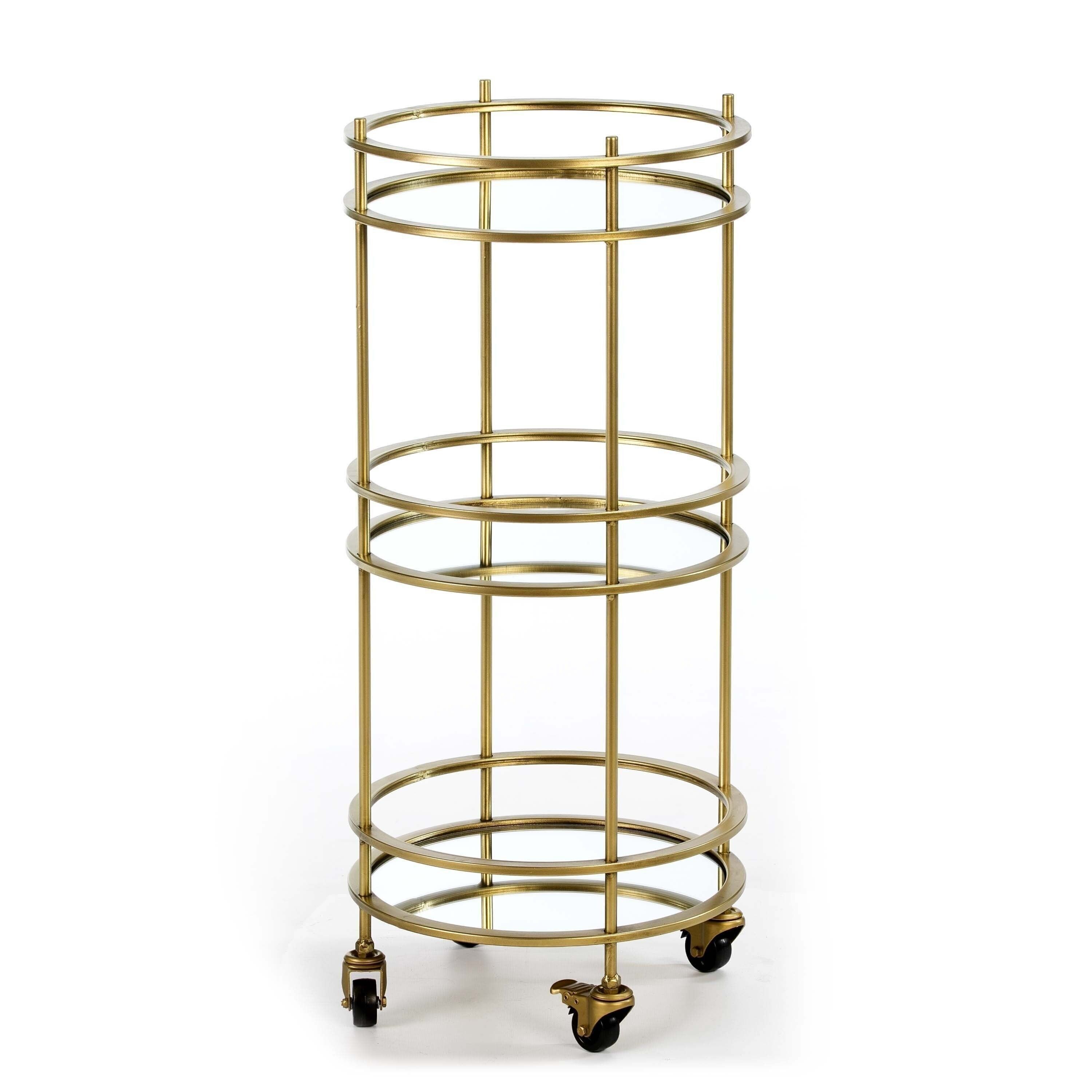 CAMERIERA 39X39X92 SPECCHIO/METALLO DORATO TH1324000