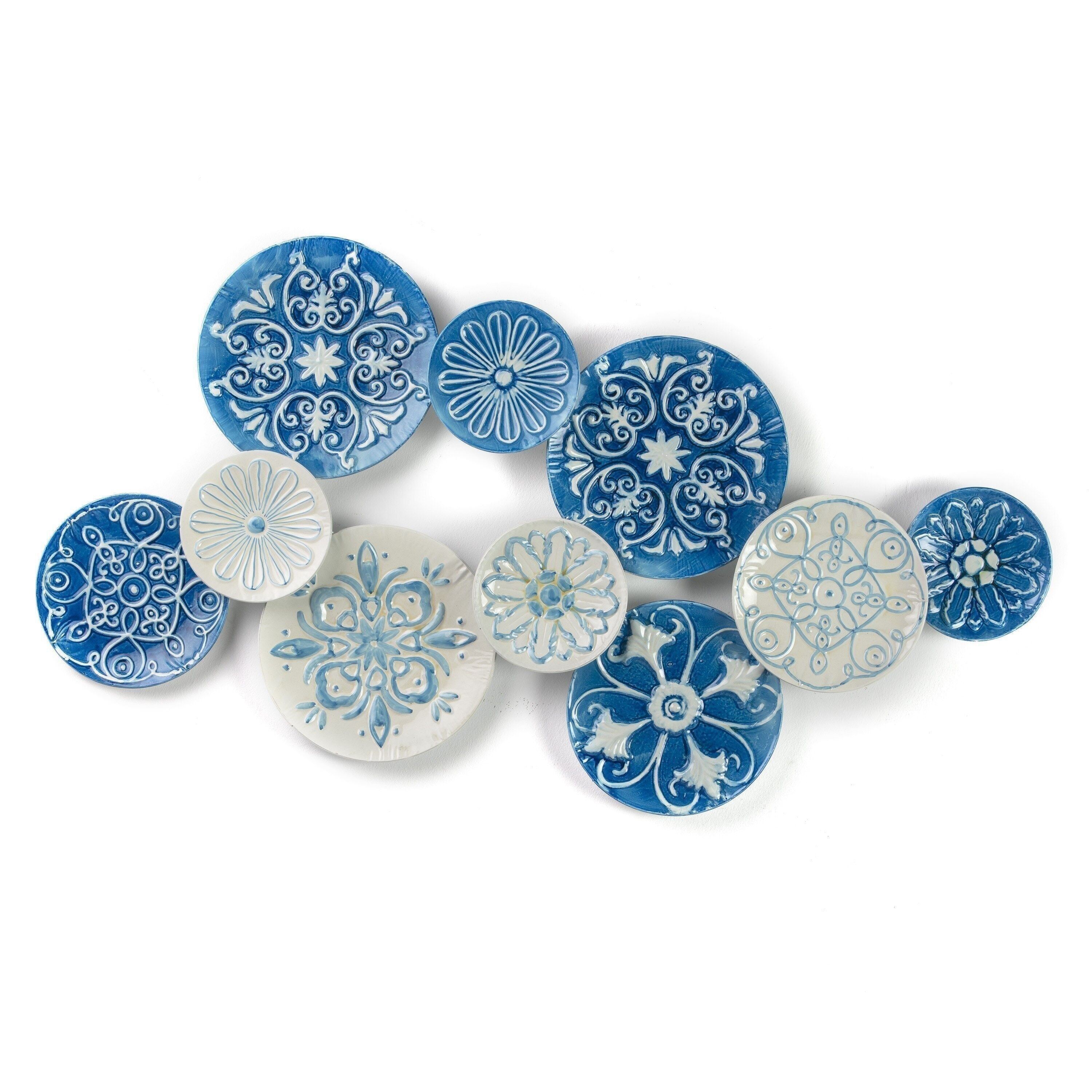 SCULTURA 118X4X59 METALLO BLU/BIANCO TH1328200