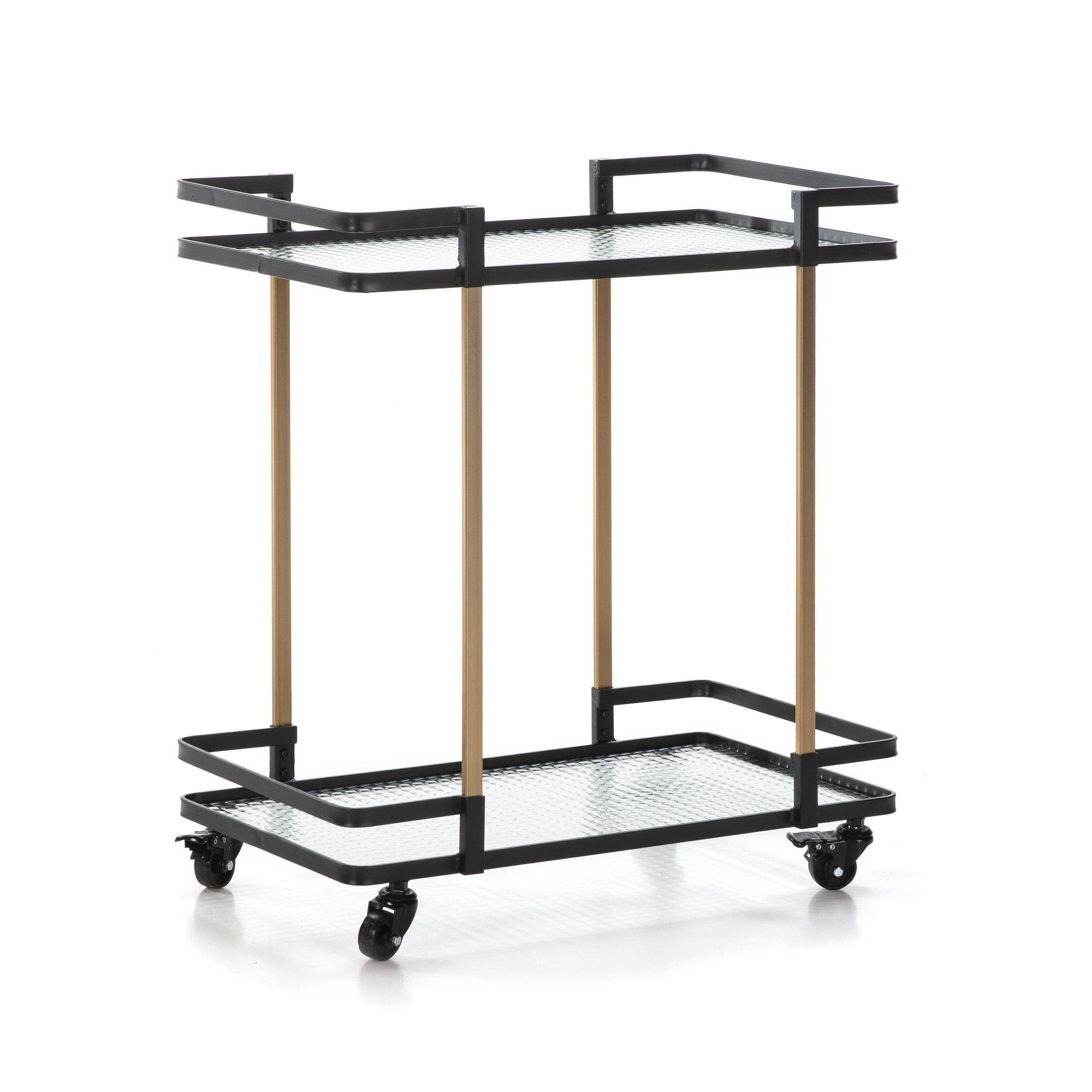 CAMERIERA 68X40X78 VETRO/METALLO ORO/NERO TH1330000