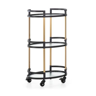 CAMARERA 54X33X88 CRISTAL/METAL DORADO/NEGRO TH1330300