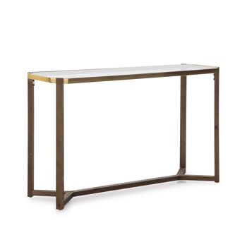 CONSOLE 125X44X79 VERRE/BOIS/MÉTAL DORÉ TH1330600 1