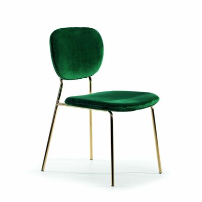 SILLA 45X55X82 METAL DORADO/TELA VERDE TH1577300