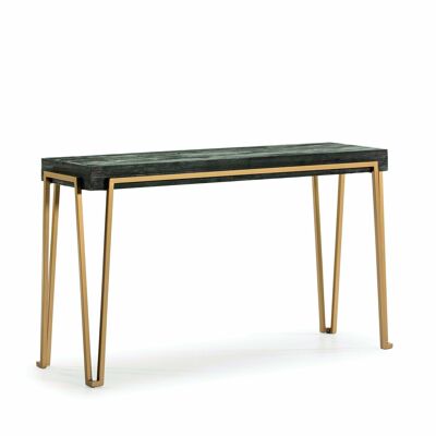 CONSOLE 140X45X82 DARK NATURAL WOOD/GOLDEN METAL TH1600700