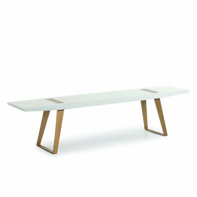 BANCO 190X35X45 MADERA BLANCO/METAL DORADO TH1601000