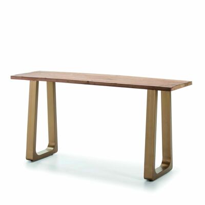 CONSOLE 160X45X82 NATURAL WOOD/GOLDEN METAL TH1601400