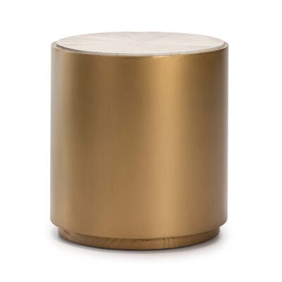 SIDE TABLE 55X55X61 WHITE WOOD/GOLDEN METAL TH1601600