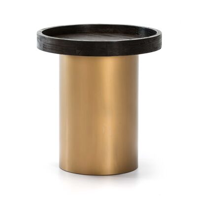 SIDE TABLE 50X50X55 DARK BROWN WOOD/GOLDEN METAL TH1602200