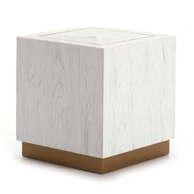 MESA AUXILIAR 55X55X60 MADERA BLANCO/METAL DORADO TH1603500