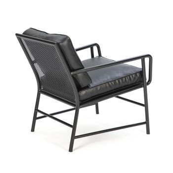 FAUTEUIL 63x95x79 MÉTAL GRIS FONCÉ/CUIR NOIR TH1604200 3