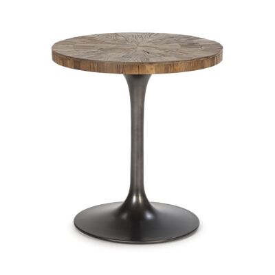 TABLE AUXILIAIRE 55X55X60 BOIS NATUREL/MÉTAL NOIR TH1604500