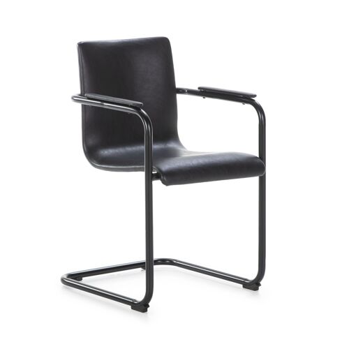 SILLA 50X50X84 METAL NEGRO/POLIPIEL NEGRO TH1605500