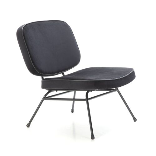 SILLON 86X70X70 METAL NEGRO/TERCIOPELO NEGRO TH1605900