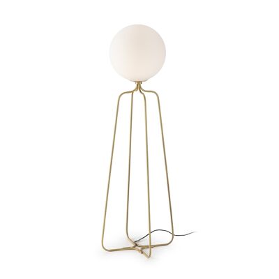 LAMPADAIRE 53X53X170 MÉTAL DORÉ/VERRE BLANC TH1824300