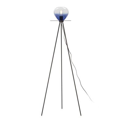 FLOOR LAMP 60X60X160 BLACK METAL/BLUE GLASS TH1824700