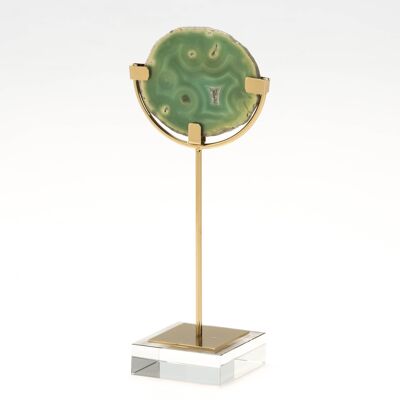 FIGURA 12X8X29 METACRILATO/METAL DORADO/AGATA VERDE TH1982100