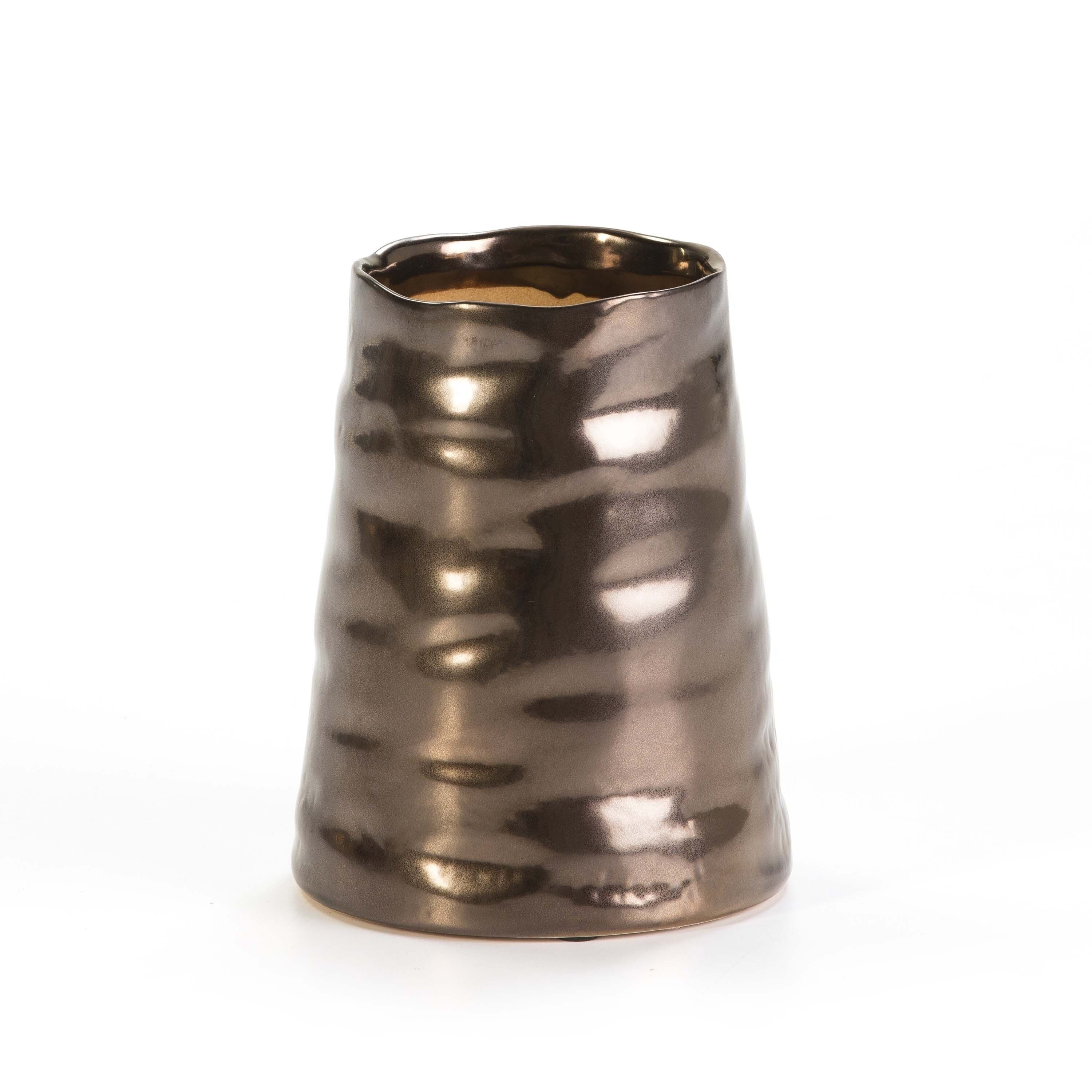 VASO 13X13X24 CERAMICA DORATA TH1984000