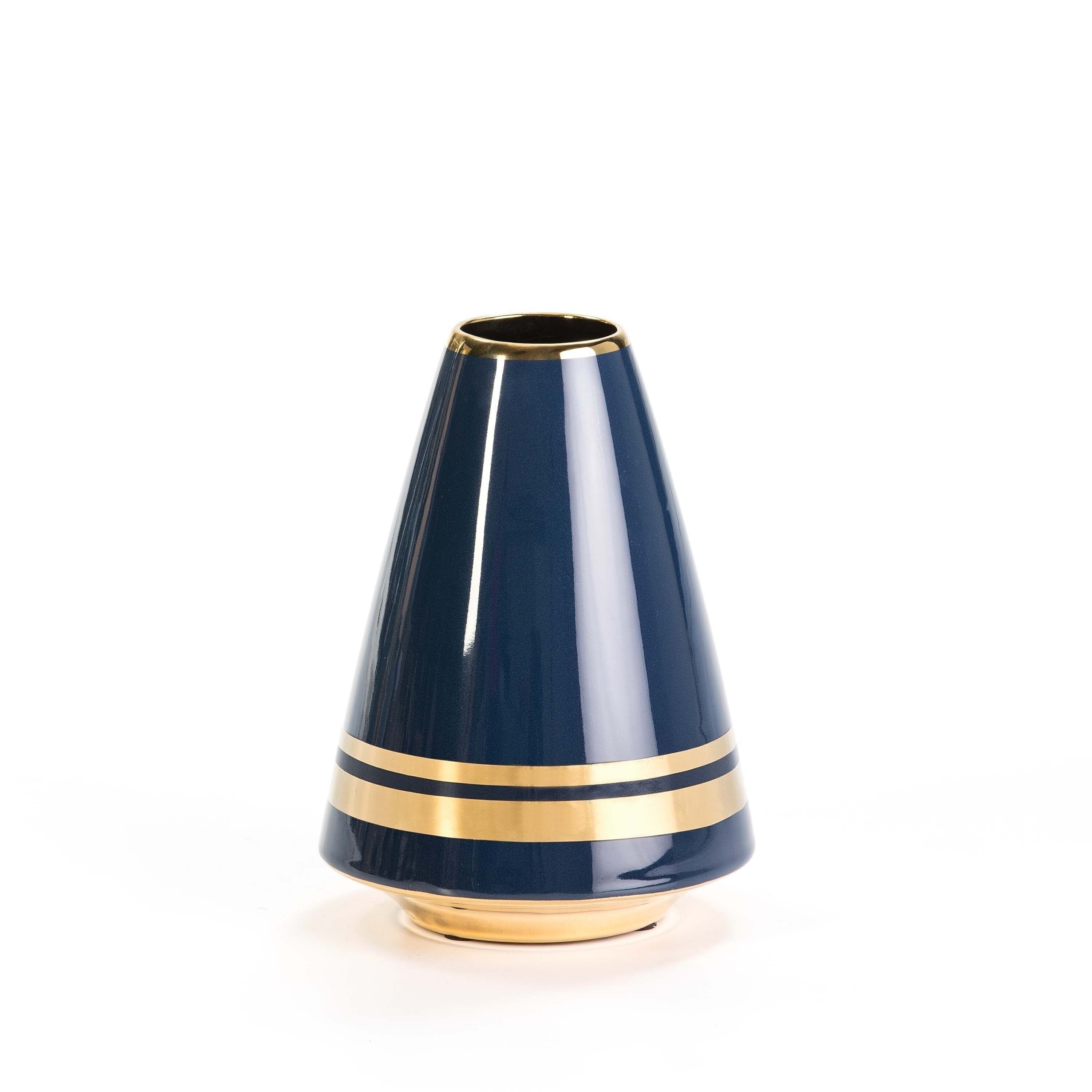 VASO CERAMICA BLU/ORO 18X18X24 TH1984200