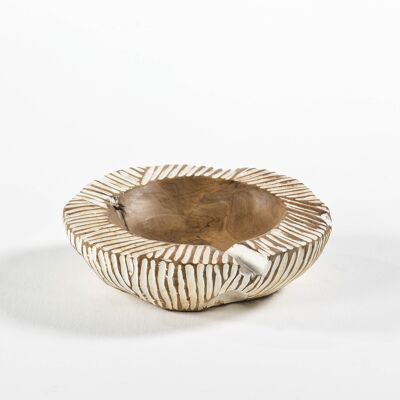 BOWL 30 CM APPROX. NATURAL WOOD/WHITE TH2060000