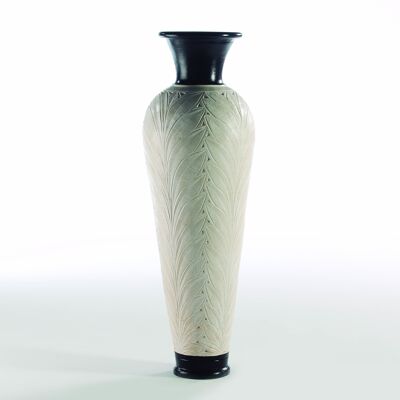 AMPHORA 50X50X150 TERRACOTTA CREMA/NERO TH2080100