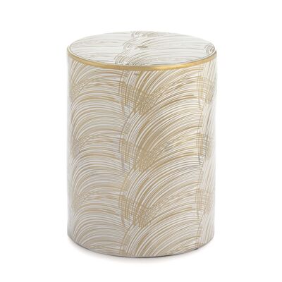 STOOL 33X33X45 WHITE/GOLD CERAMIC TH2105800