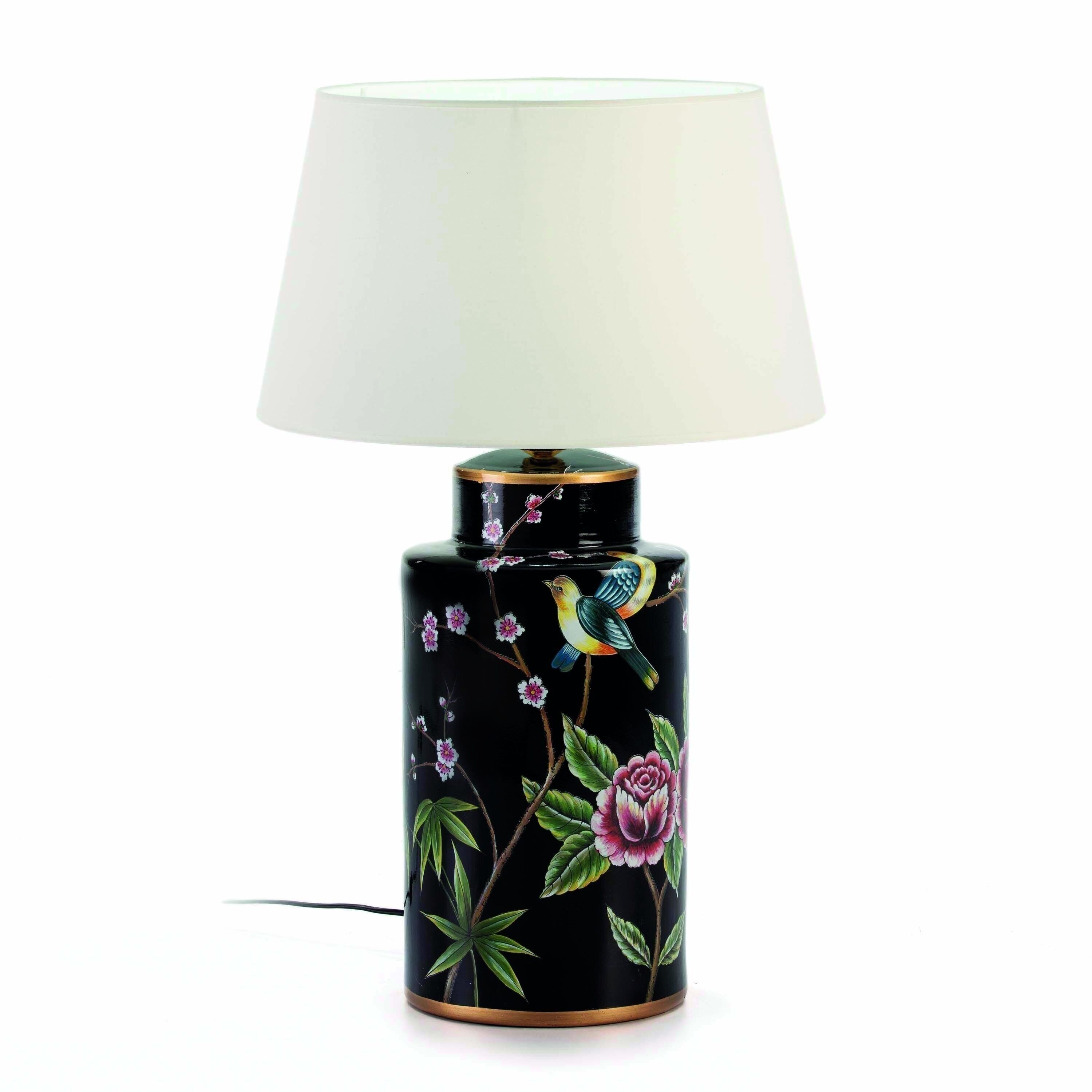 LAMPADA DA TAVOLO 24X24X50 CERAMICA NERA/MULTICOLORE SENZA PARALUME TH2106400