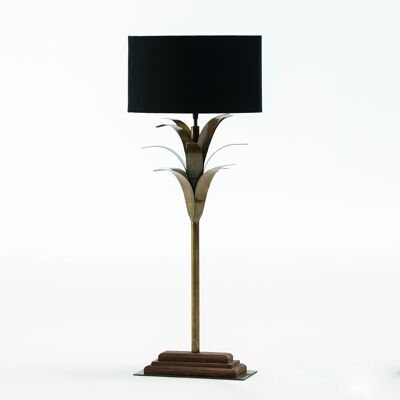 TABLE LAMP 30X28X74 METAL/WOOD WITH BLACK SHADE TH2544700